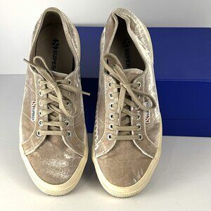 Superga Light Grey Velvet Sneakers